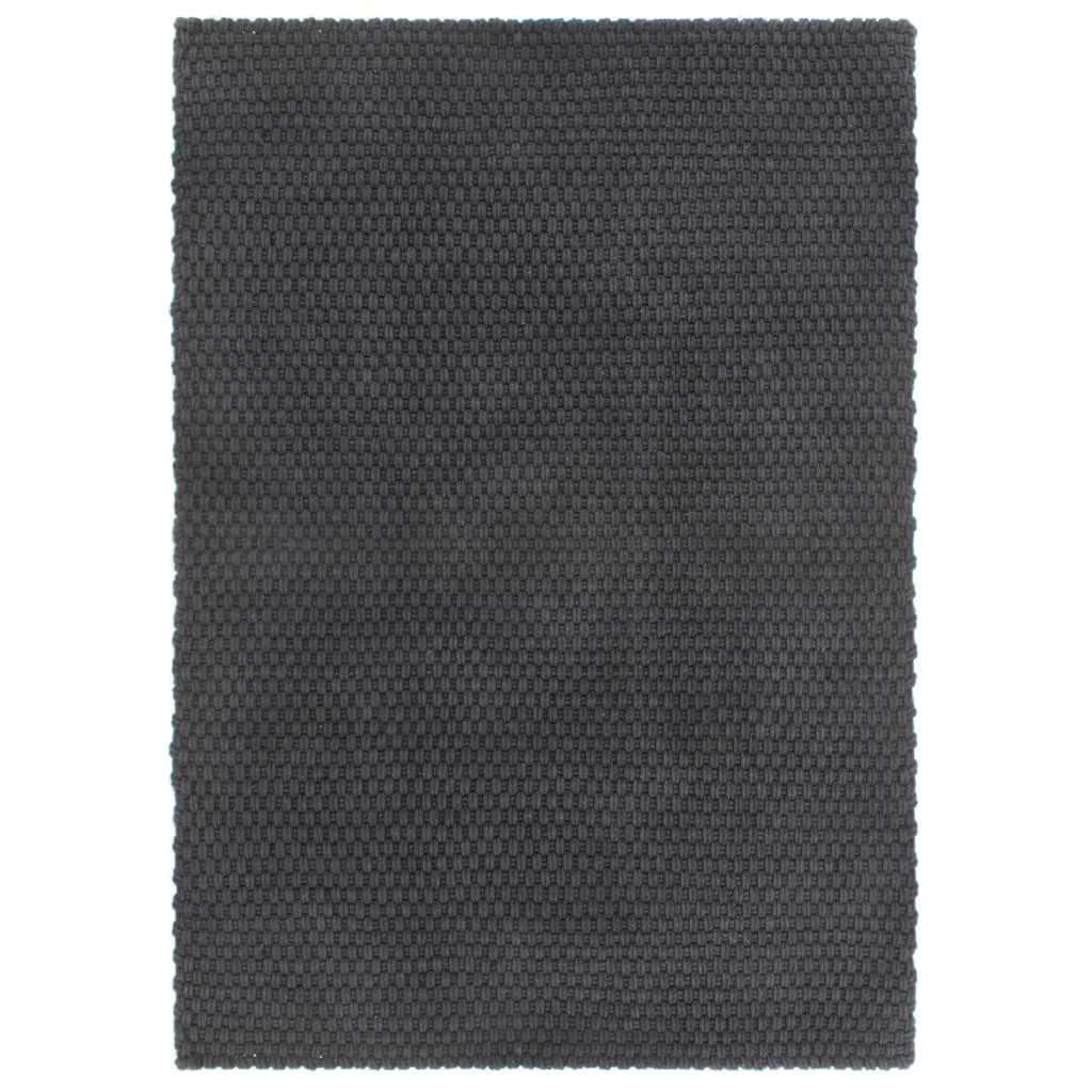 Vidaxl Teppich rechteckig 120x180 cm Baumwoll -Anthrazit -gelöscht