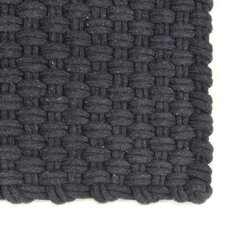 Vidaxl Teppich rechteckig 120x180 cm Baumwoll -Anthrazit -gelöscht