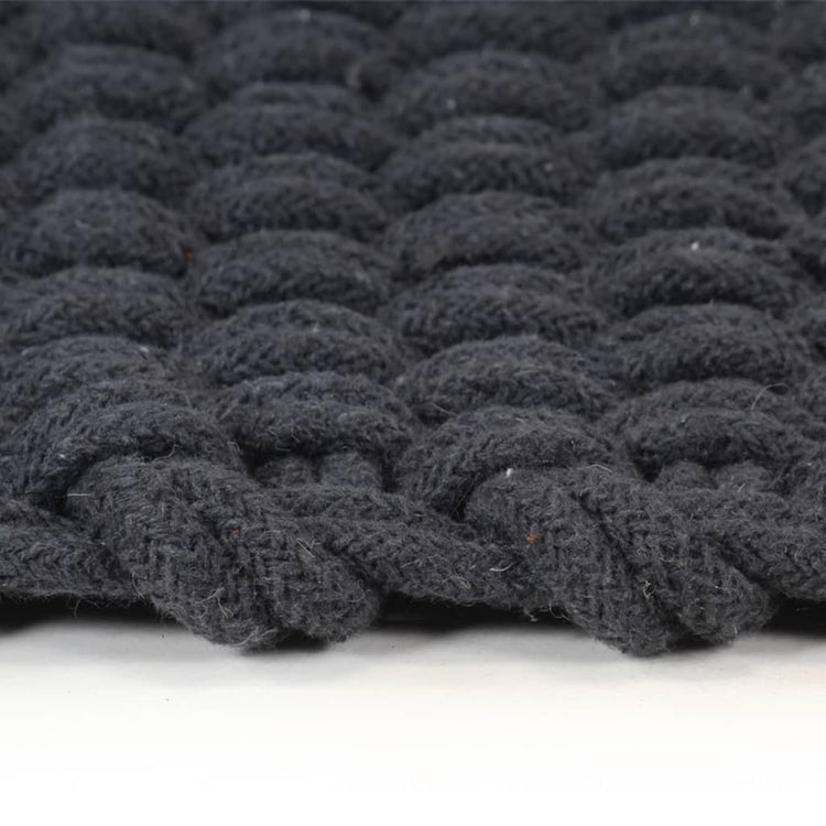 Vidaxl Teppich rechteckig 120x180 cm Baumwoll -Anthrazit -gelöscht