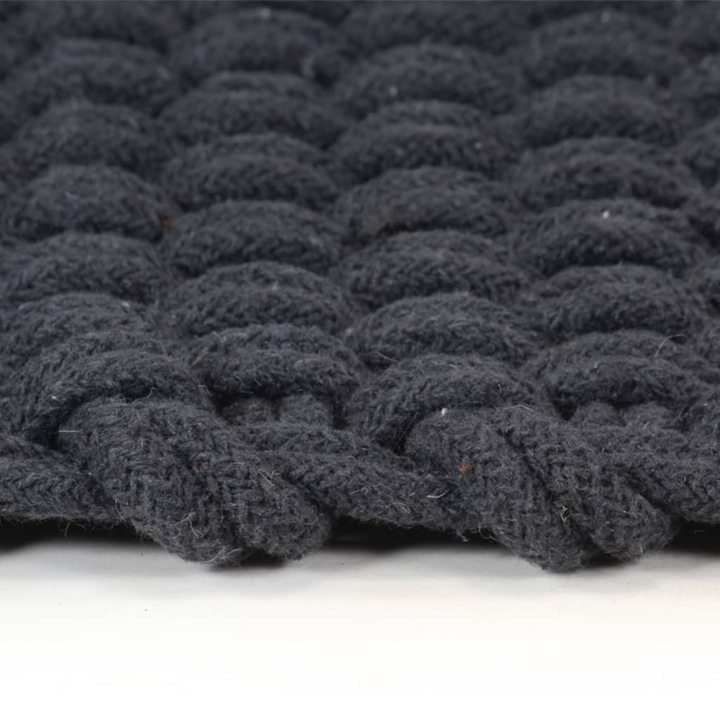 VIDAXL Rechteckige 160x230 cm Jute Anthrazit -ausgelöst