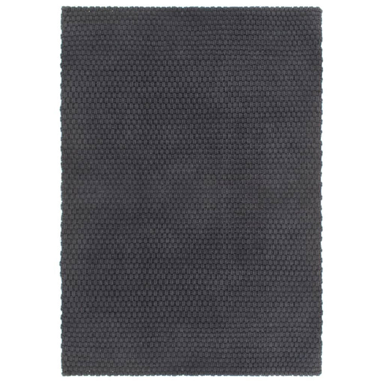 Vidaxl Teppich rechteckig 180x250 cm Baumwoll -Anthrazit -gelöscht