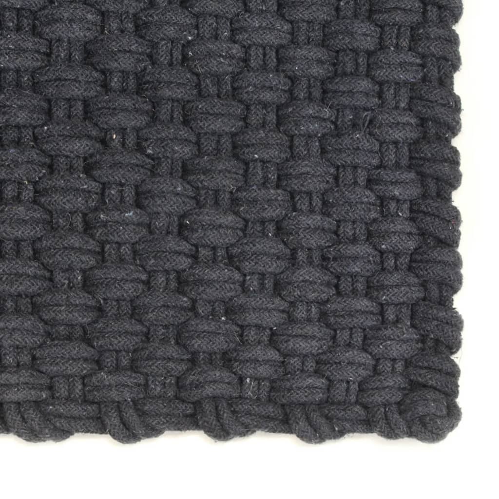 Vidaxl Teppich rechteckig 180x250 cm Baumwoll -Anthrazit -gelöscht