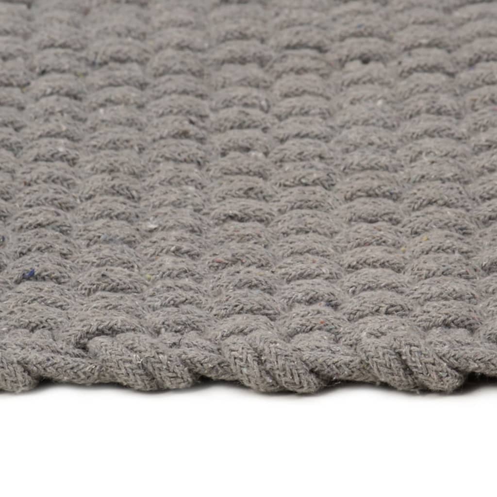 VIDAXL Rechteckige 160x230 cm Baumwollgrau