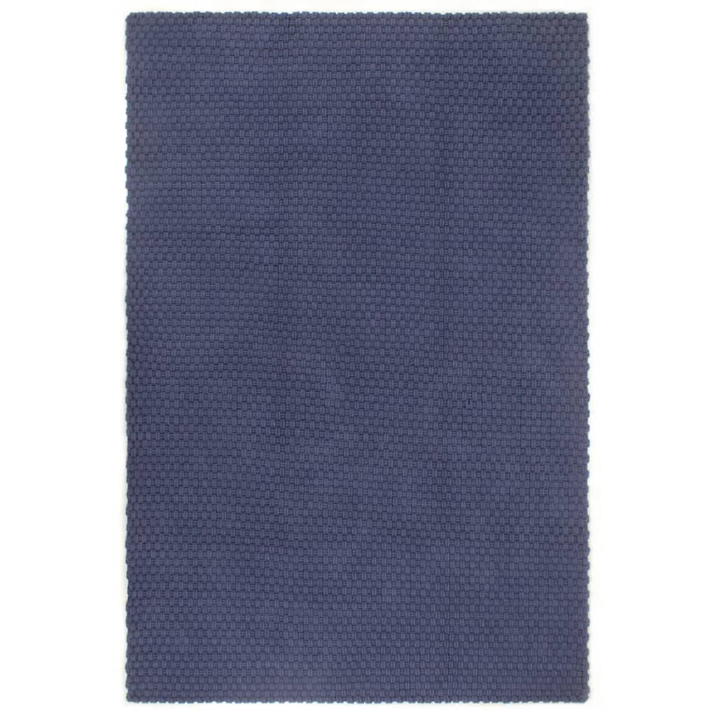 Vidaxl Teppich rechteckig 160x230 cm Baumwollmarineblau