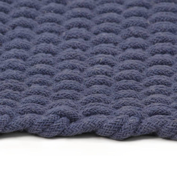 Vidaxl Teppich rechteckig 160x230 cm Baumwollmarineblau