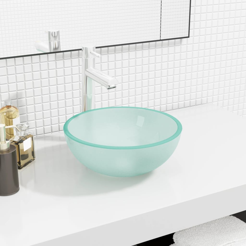 VIDAXL WASHBAIN 30 x 12 cm Temperiertes Glas matt