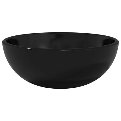 VIDAXL WASHBAIN 30 x 12 cm Schwarzes Glas schwarz