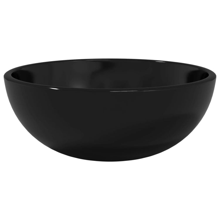 VIDAXL WASHBAIN 30 x 12 cm Schwarzes Glas schwarz