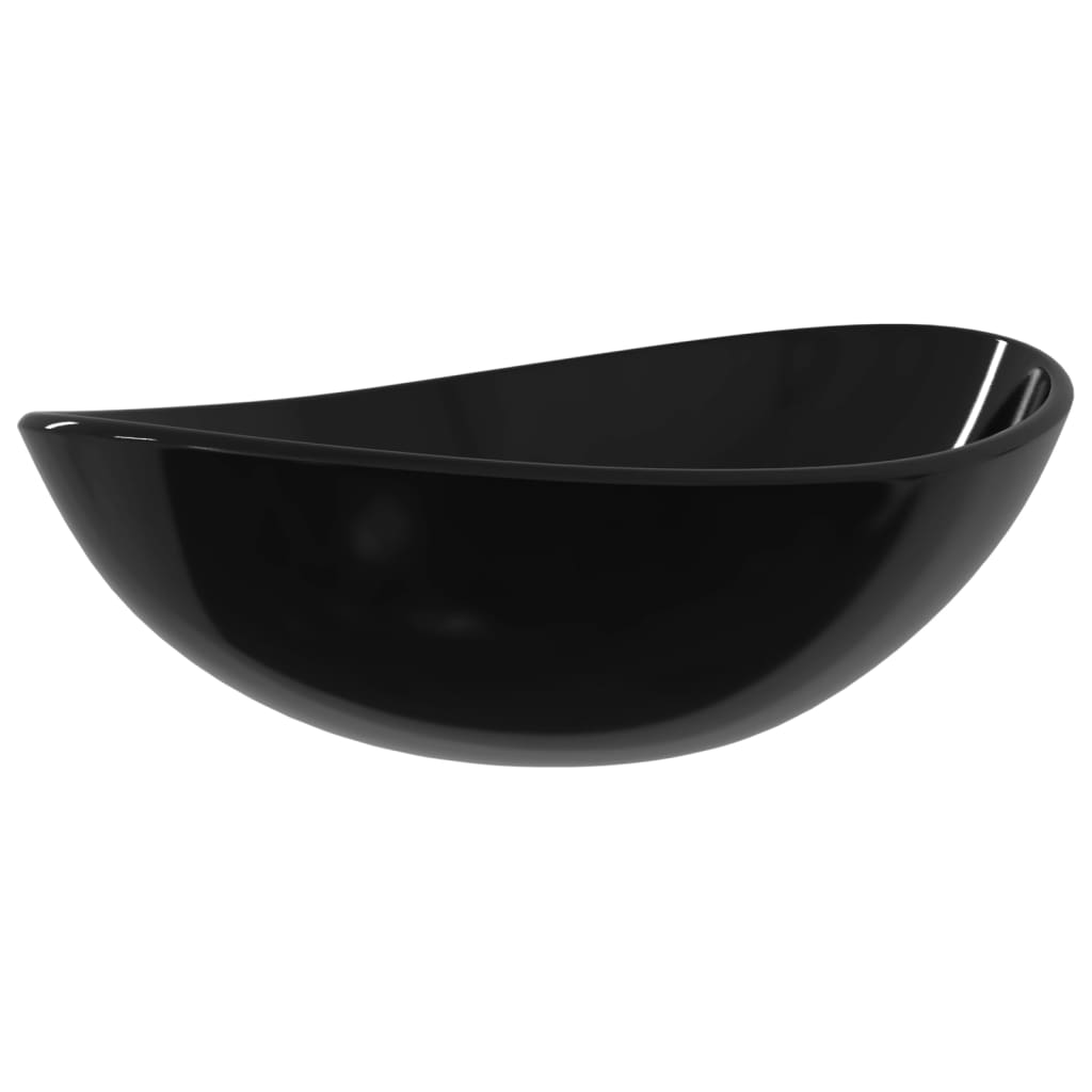 VIDAXL WASHBAIN 54.5X35X15,5 CM Temperiertes Glas schwarz