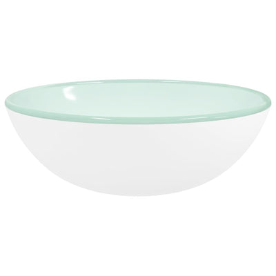 VIDAXL WASHBAIN 35x12 cm terminiertes Glasweiß