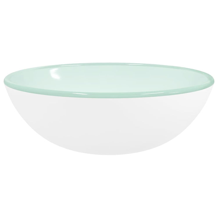 VIDAXL WASHBAIN 35x12 cm terminiertes Glasweiß