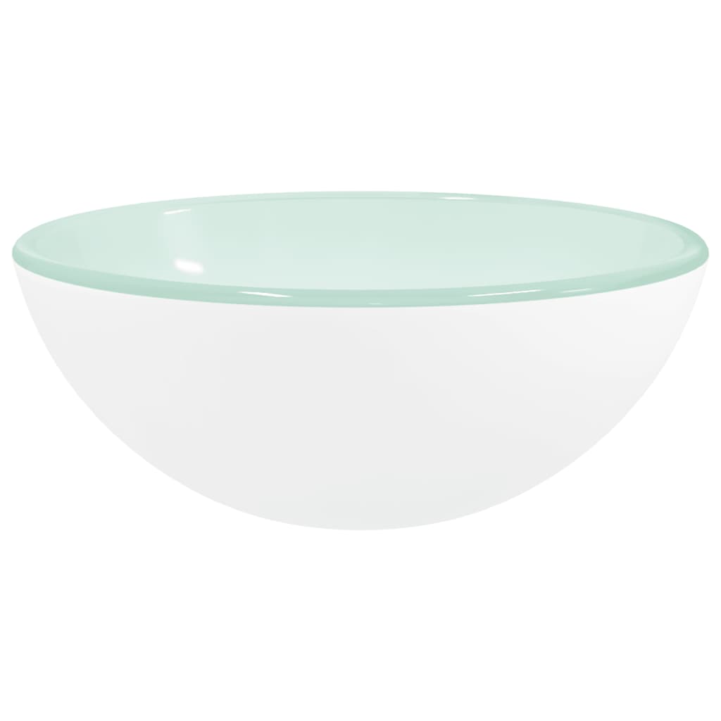 VIDAXL WASHBAIN 30 x 12 cm Temperiertes Glasweiß