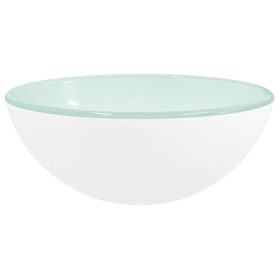 VIDAXL WASHBAIN 30 x 12 cm Temperiertes Glasweiß