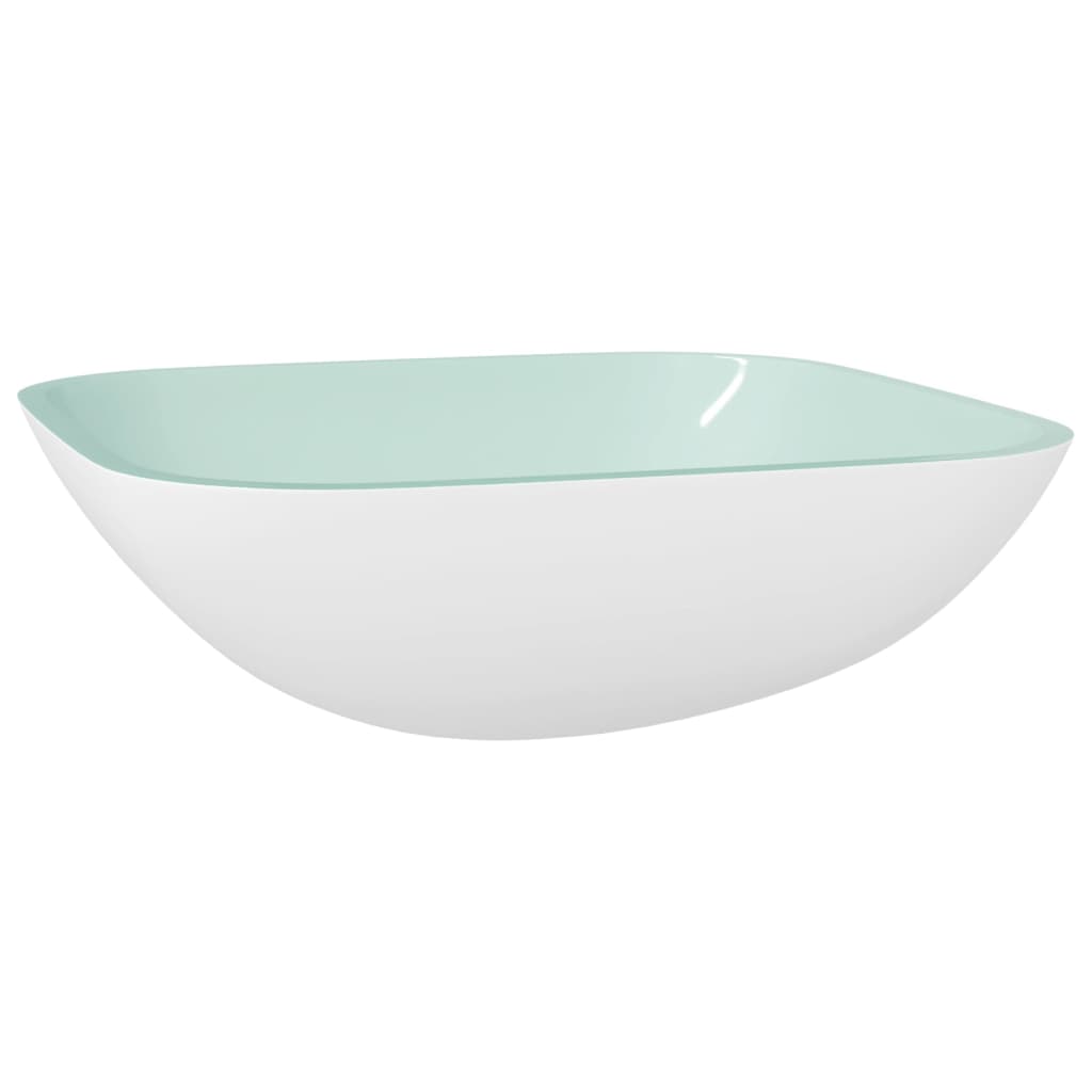 VIDAXL WASHBAIN 42x42x14 cm Glasweiß
