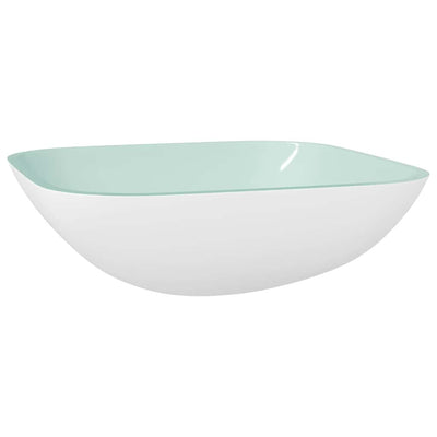 VIDAXL WASHBAIN 42x42x14 cm Glasweiß