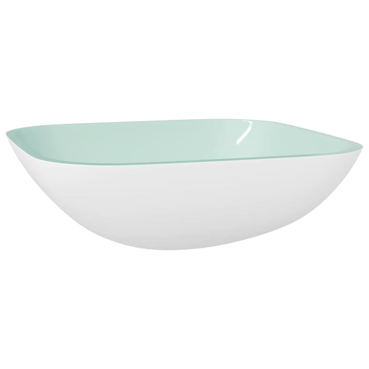 VIDAXL WASHBAIN 42x42x14 cm Glasweiß