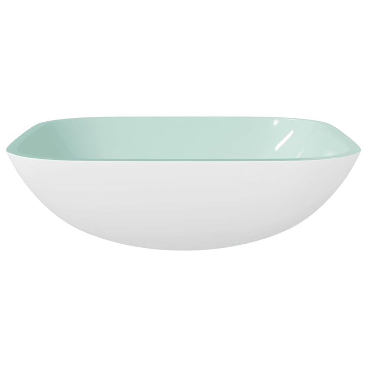 VIDAXL WASHBAIN 42x42x14 cm Glasweiß