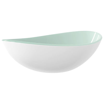 VIDAXL WASHBAIN 54.5X35X15,5 CM Härtetes Glas weiß