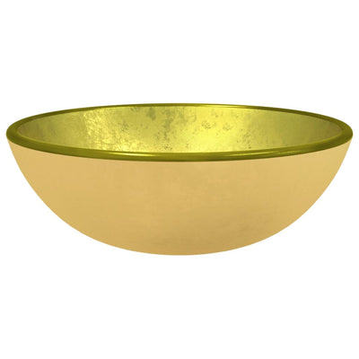 VIDAXL WASHBAIN 35X12 CM TEMPERTE GOLDEN