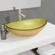 VIDAXL WASHBAIN 54.5X35X15,5 cm gehärtetes Glas Gold gefärbt