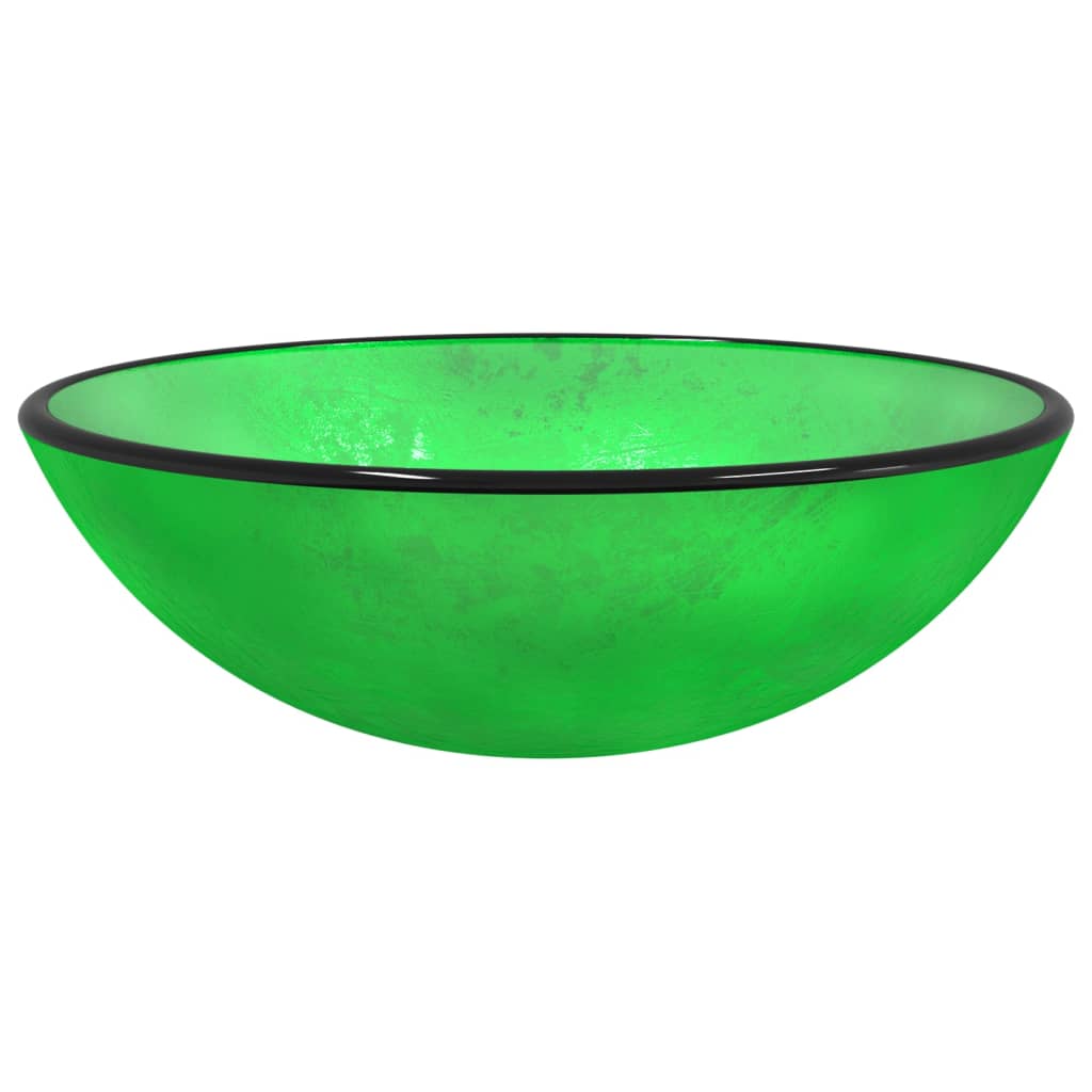 VIDAXL WASHBAIN 42X14 cm Temperiertes Glasgrün