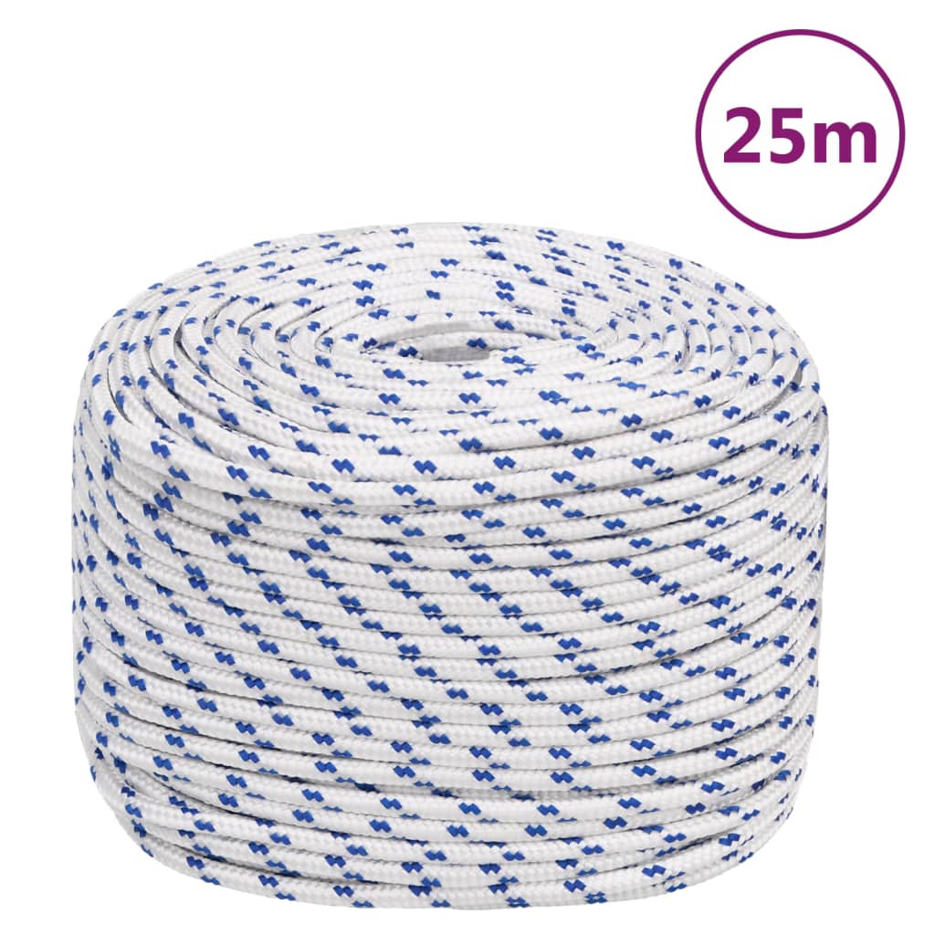 VIDAXL -Kofferchen -Seil 8 mm 25 m Polypropylenweiß
