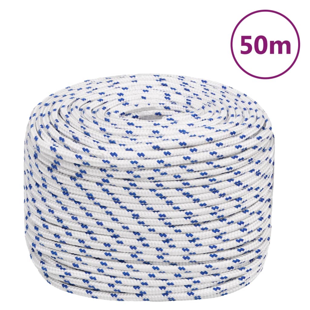 VIDAXL -Kofferchen -Seil 8 mm 50 m Polypropylenweiß
