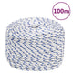 VIDAXL -Sturzseil 10 mm 100 m Polypropylenweiß