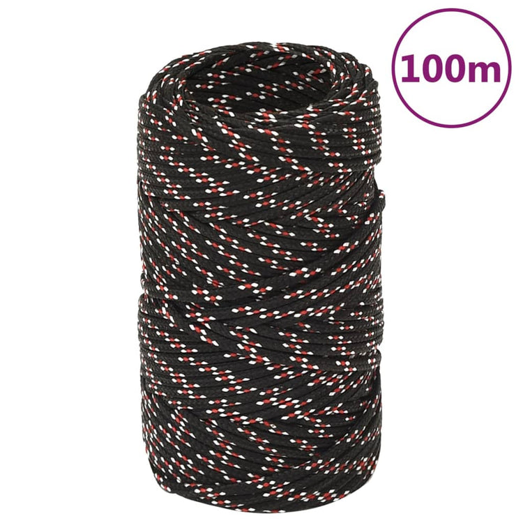 VIDAXL -Kofferchen -Seil 2 mm 100 m Polypropylenschwarz