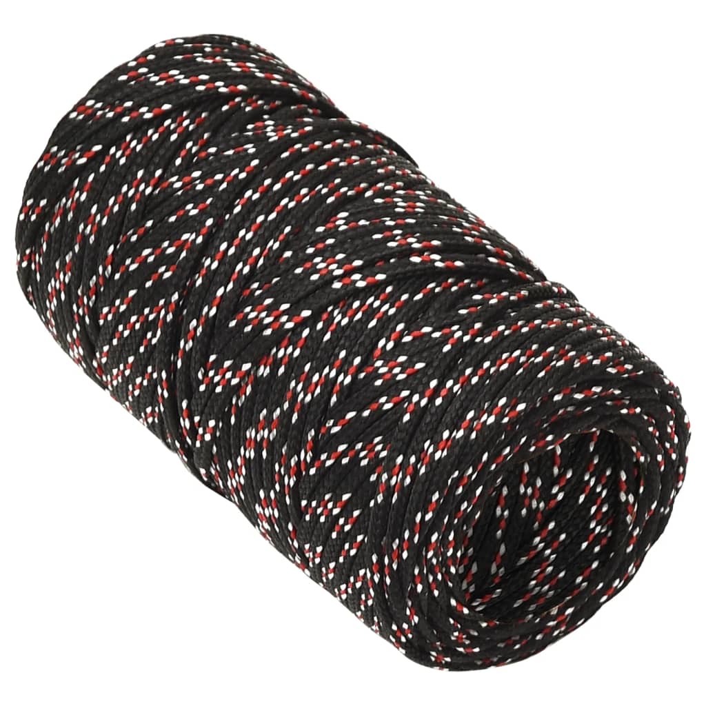 VIDAXL -Sturzseil 2 mm 250 m Polypropylenschwarz