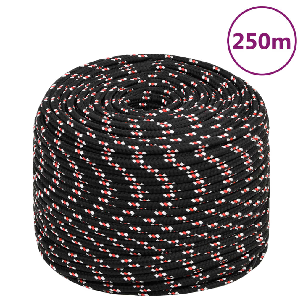VIDAXL -Startseil 8 mm 250 m Polypropylenschwarz