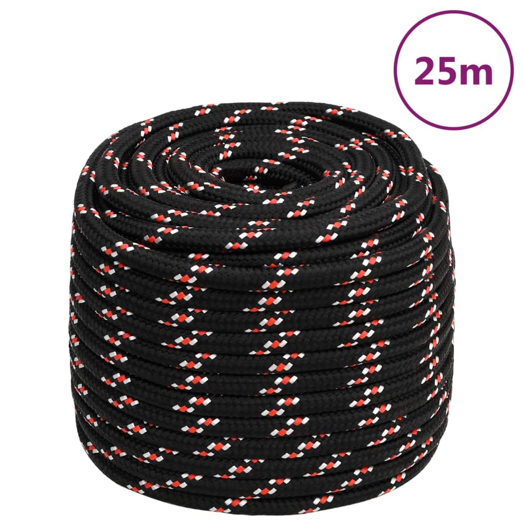 VIDAXL -Sturzseil 16 mm 25 m Polypropylenschwarz