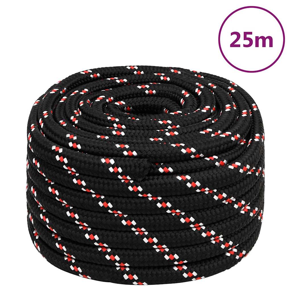 VIDAXL -Startseil 20 mm 25 m Polypropylenschwarz