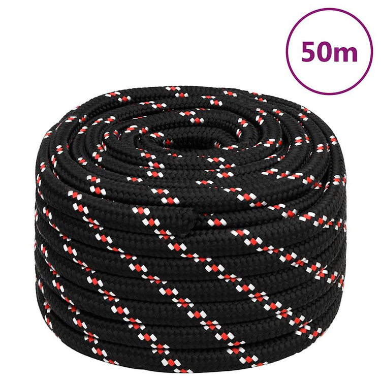 Vidaxl -Bootseil 20 mm 50 m Polypropylenschwarz