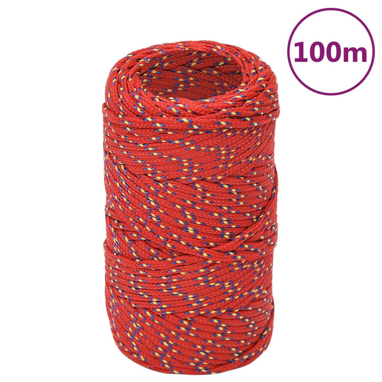 Vidaxl -Bootseil 2 mm 100 m Polypropylenrot