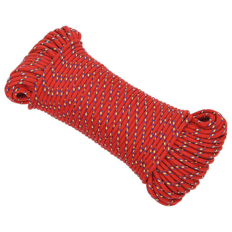 Vidaxl -Bootseil 3 mm 25 m Polypropylenrot