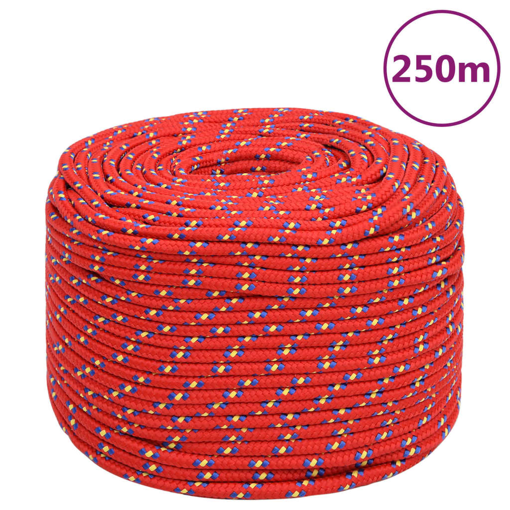 Vidaxl -Bootseil 6 mm 250 m Polypropylenrot