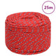Vidaxl -Bootseil 8 mm 25 m Polypropylenrot