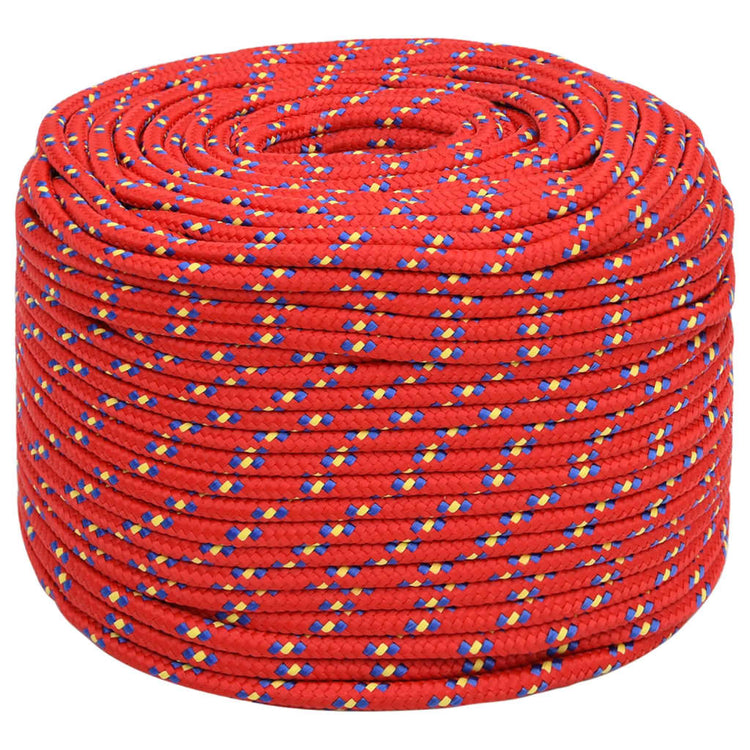 Vidaxl -Bootseil 8 mm 25 m Polypropylenrot