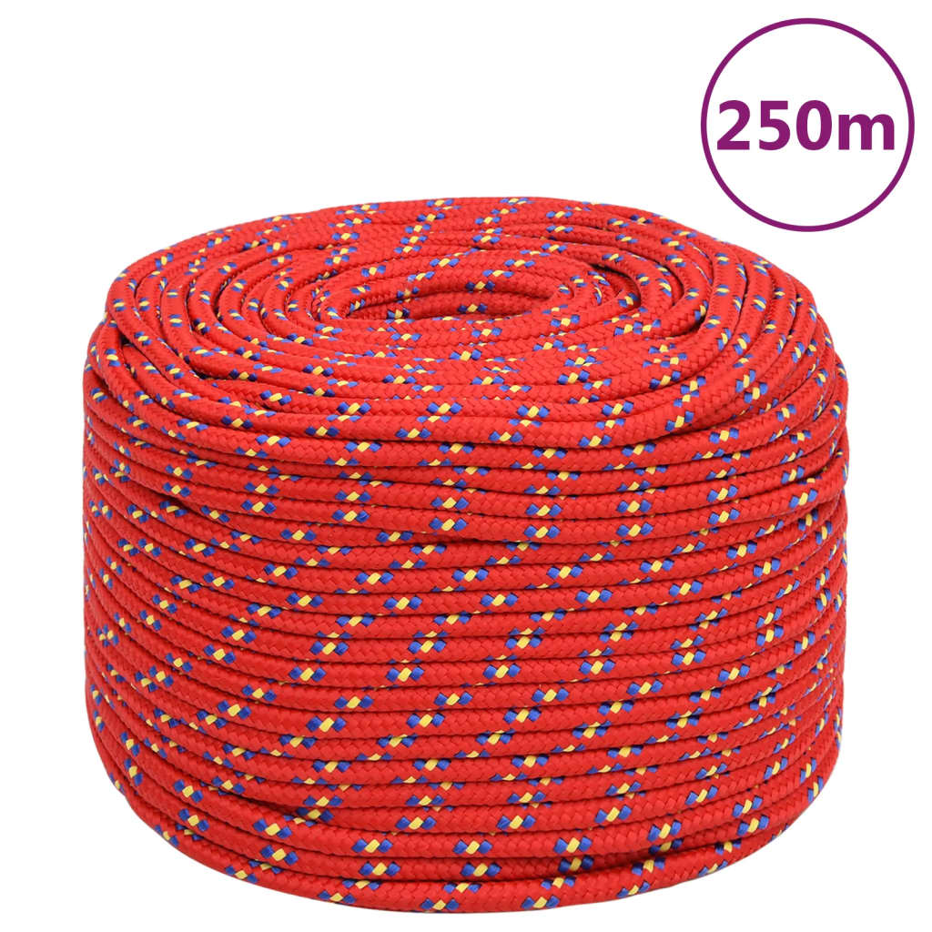 Vidaxl -Bootseil 8 mm 250 m Polypropylenrot