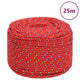 Vidaxl -Bootseil 10 mm 25 m Polypropylenrot