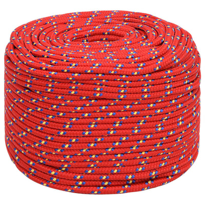 Vidaxl -Bootseil 10 mm 100 m Polypropylenrot