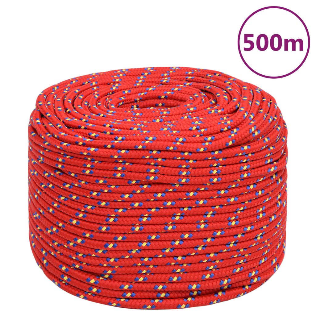 Vidaxl -Bootseil 10 mm 500 m Polypropylenrot