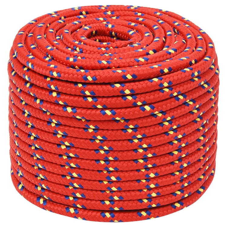 Vidaxl -Bootseil 12 mm 100 m Polypropylenrot