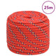 Vidaxl -Bootseil 16 mm 25 m Polypropylenrot