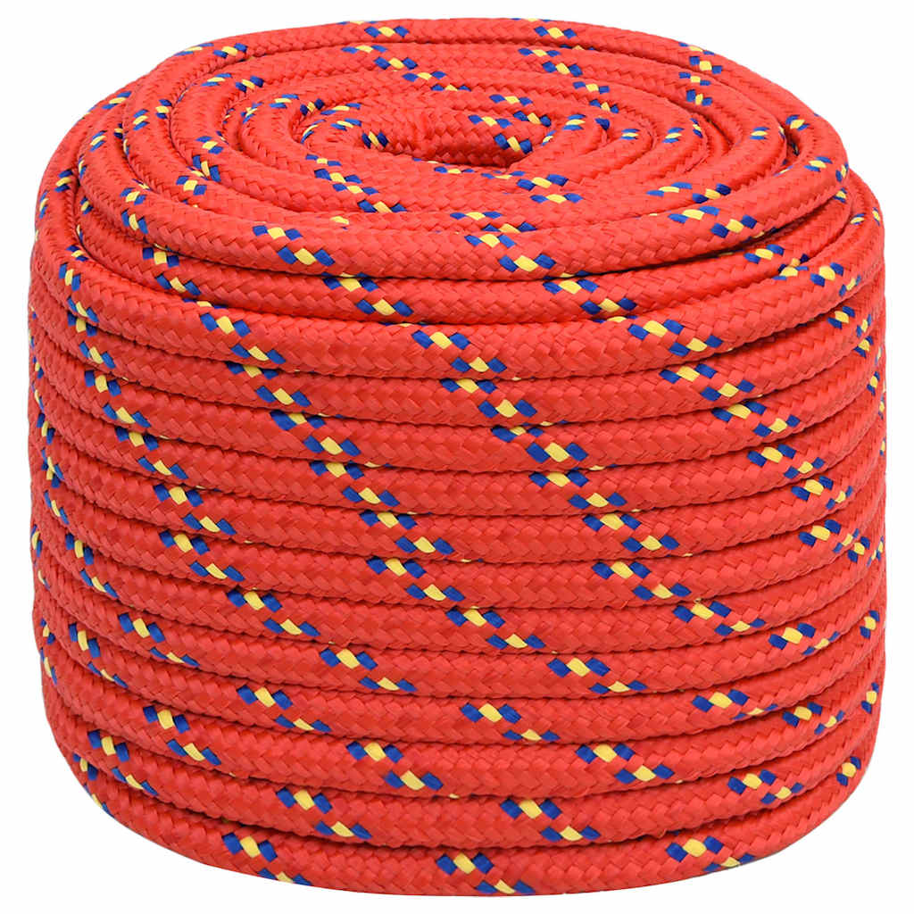 Vidaxl -Bootseil 16 mm 100 m Polypropylenrot