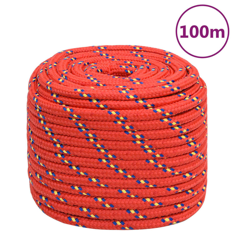 Vidaxl -Bootseil 18 mm 100 m Polypropylenrot