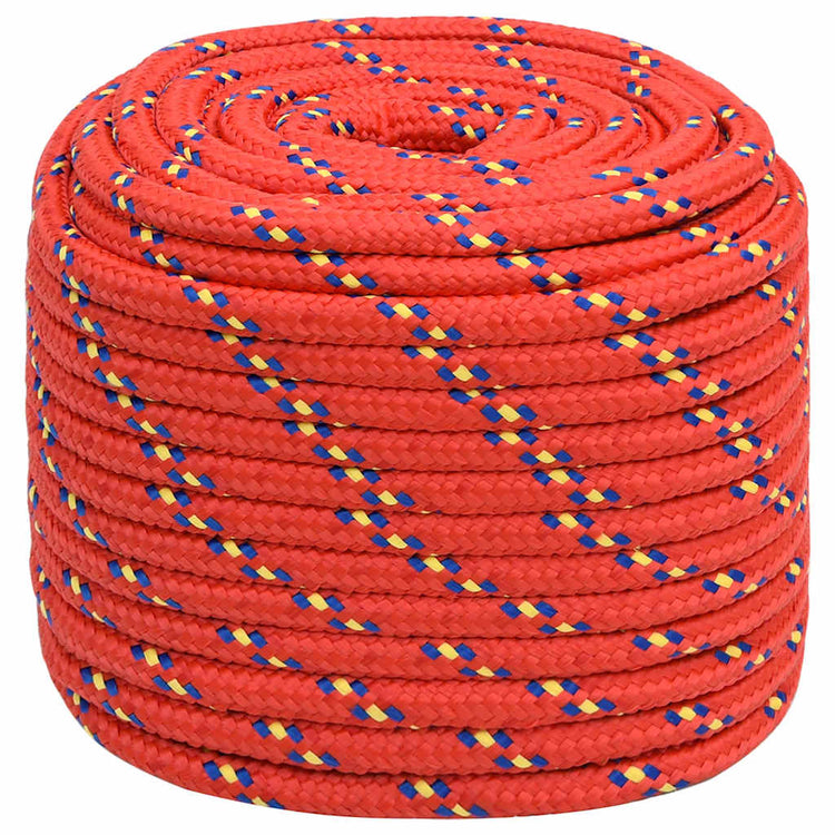 Vidaxl -Bootseil 18 mm 100 m Polypropylenrot
