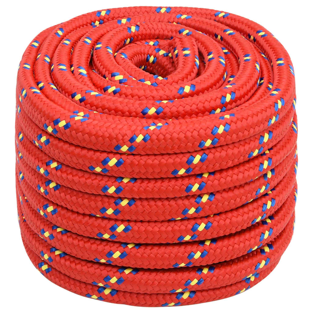 Vidaxl -Bootseil 20 mm 25 m Polypropylenrot
