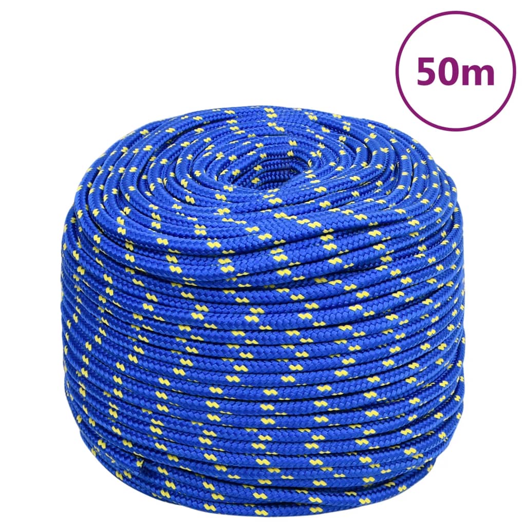 Vidaxl -Bootseil 8 mm 50 m Polypropylenblau